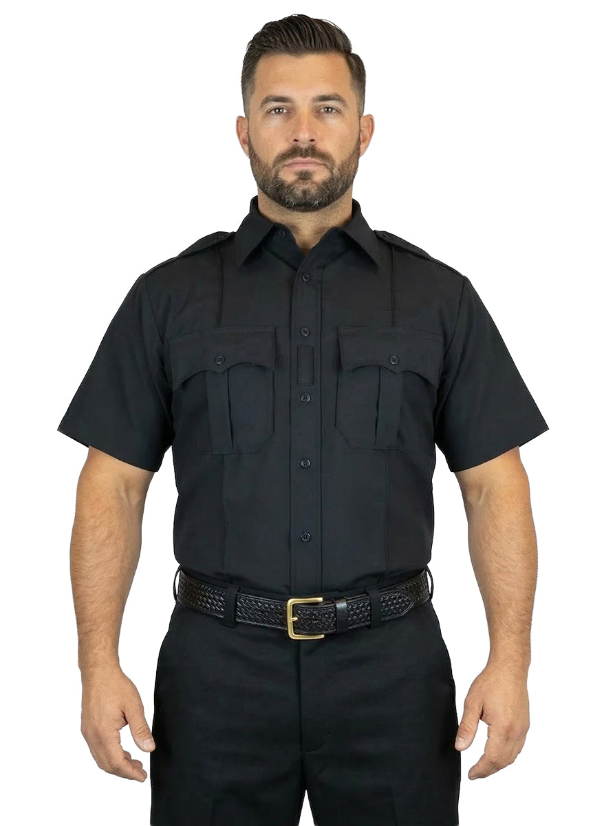 mens dress shirt with hidden zipper Men's Zip Front Shirt- Black - M