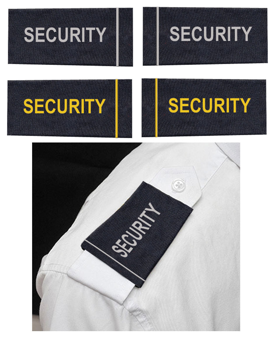 New Black Police Security Button On Shirt Epaulettes Epaulette Collar Numbers - Foto 3