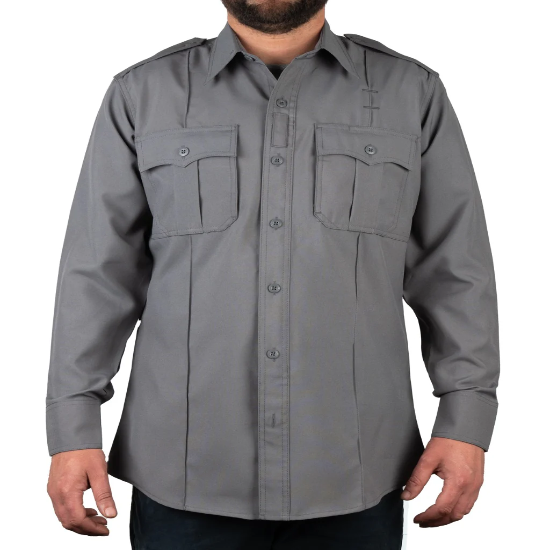 [CUSTOMIZED] 100% Polyester 4 Pocket Hidden Zipper Uniform Shirt - Long Sleeve
