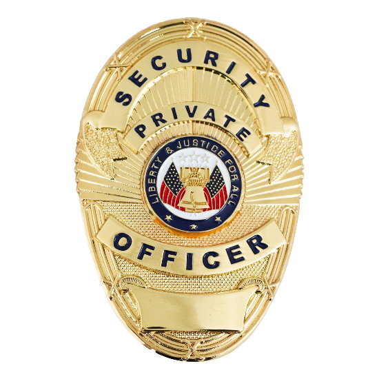 [CUSTOMIZED] First Class Security Private Officer Gold Shield Badge
