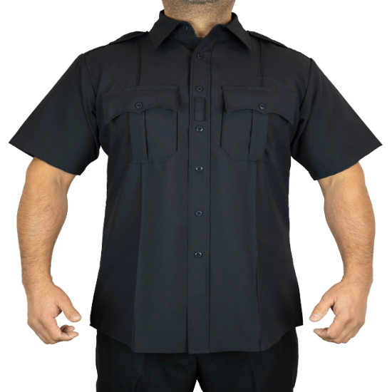 [CUSTOMIZED] 100% Polyester 4 Pocket Hidden Zipper Uniform Shirt - Short Sleeve