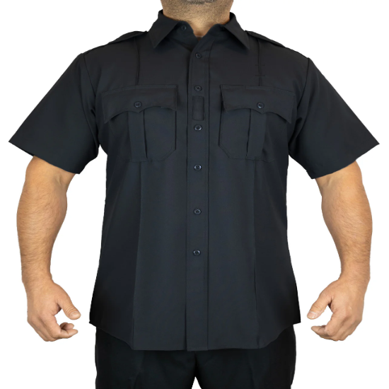 [CUSTOMIZED] 100% Polyester 4 Pocket Hidden Zipper Uniform Shirt - Short Sleeve