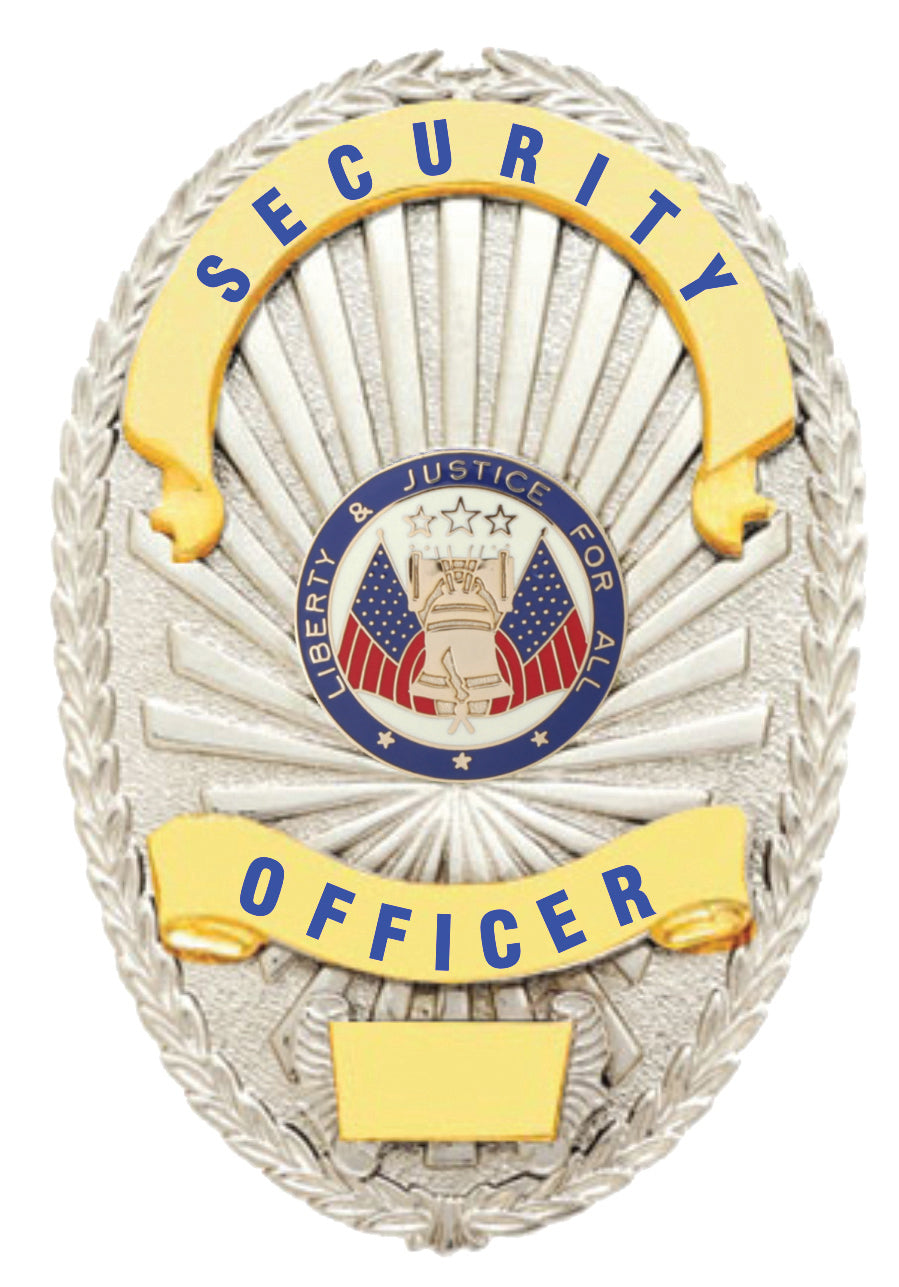 First Class Security Officer Gold on Silver Shield Badge – Uniform ...