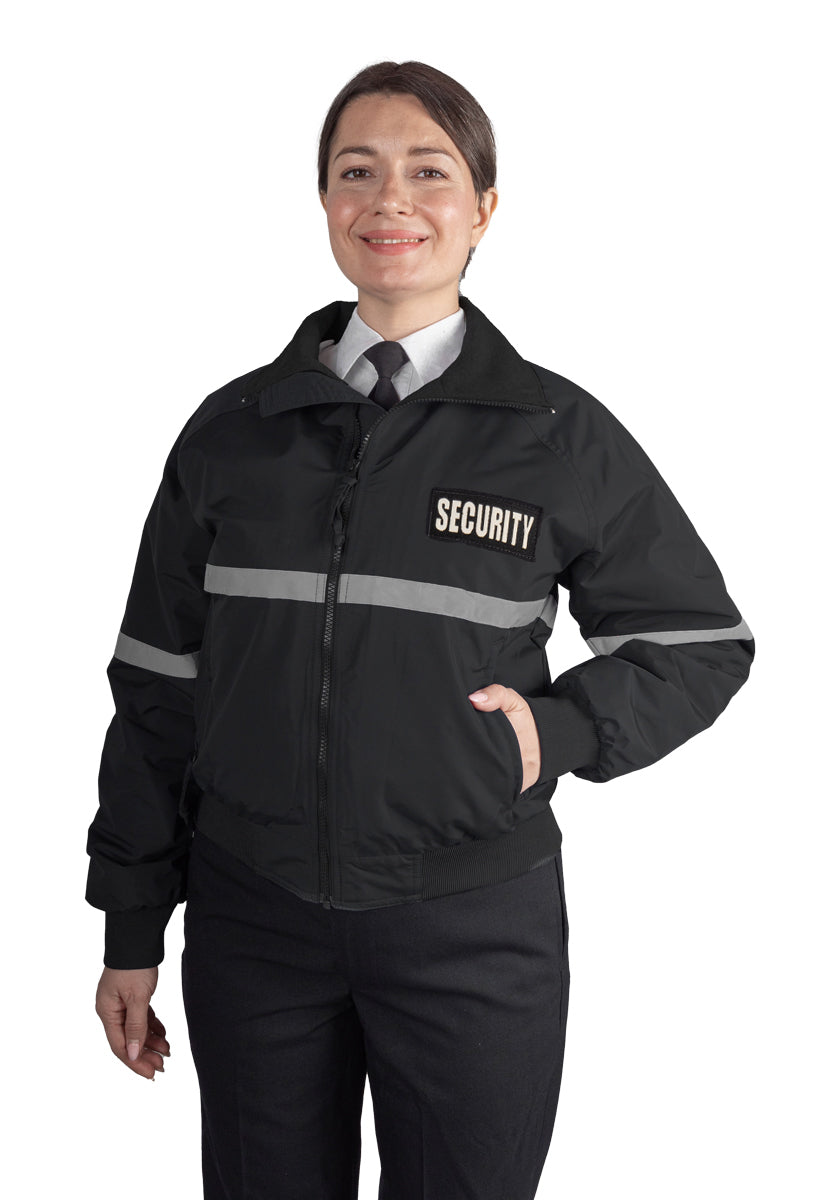 Men's Three Season Reflective Security ID Jacket with Reflective Tapin ...