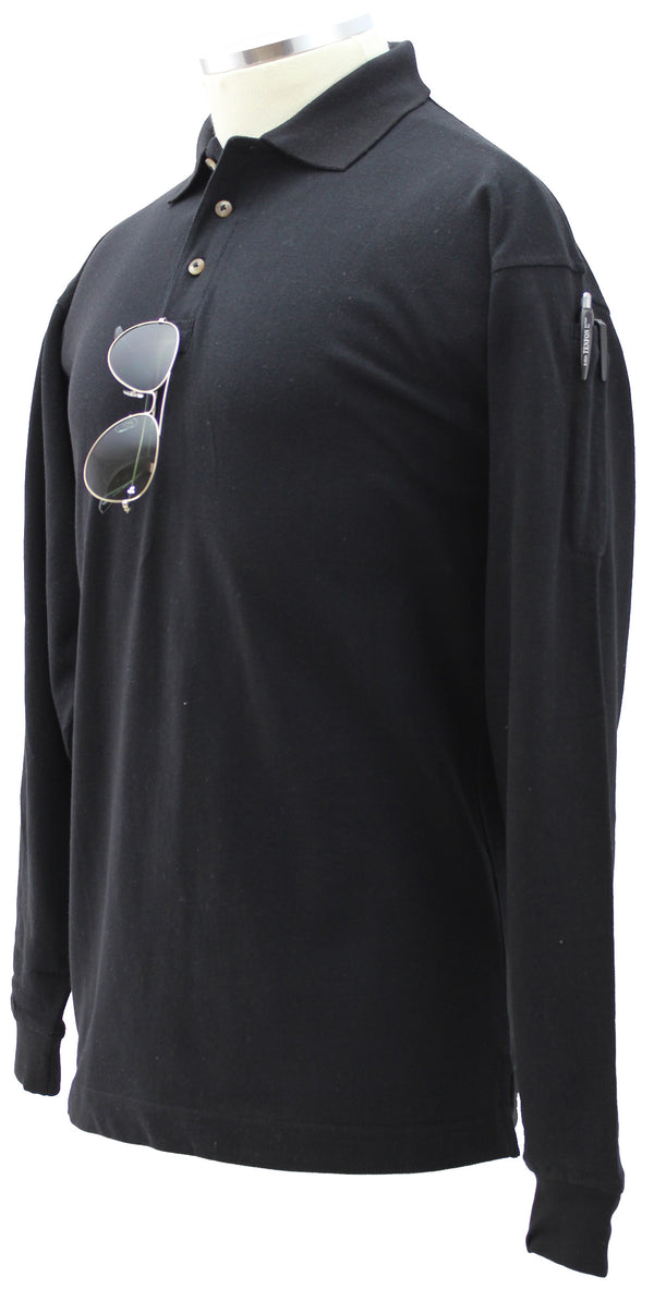 Plain Polycotton Tactical Long Sleeve Polo Shirt