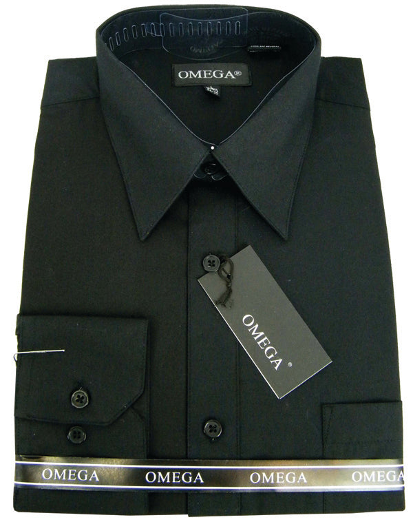 omega mens dress shirts Omega Italy Men's Long Sleeve Dress Shirt Solid Color Regular Fit 25 Colors