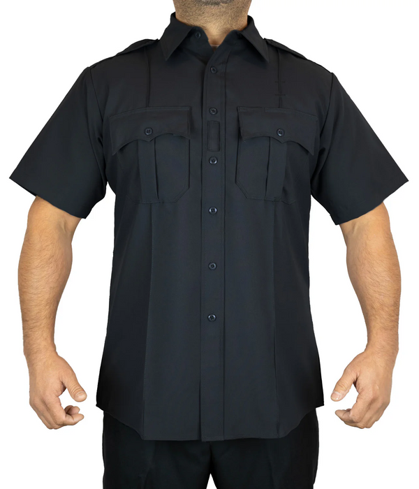 [CUSTOMIZED] 100% Polyester 4 Pocket Hidden Zipper Uniform Shirt - Short Sleeve