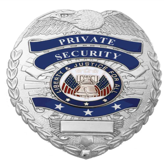[CUSTOMIZED] First Class Private Security Silver Shield Badge