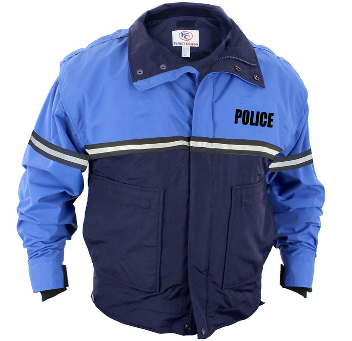 Water Proof Zip-Off Sleeve Bike Patrol Jacket with Removable Liner