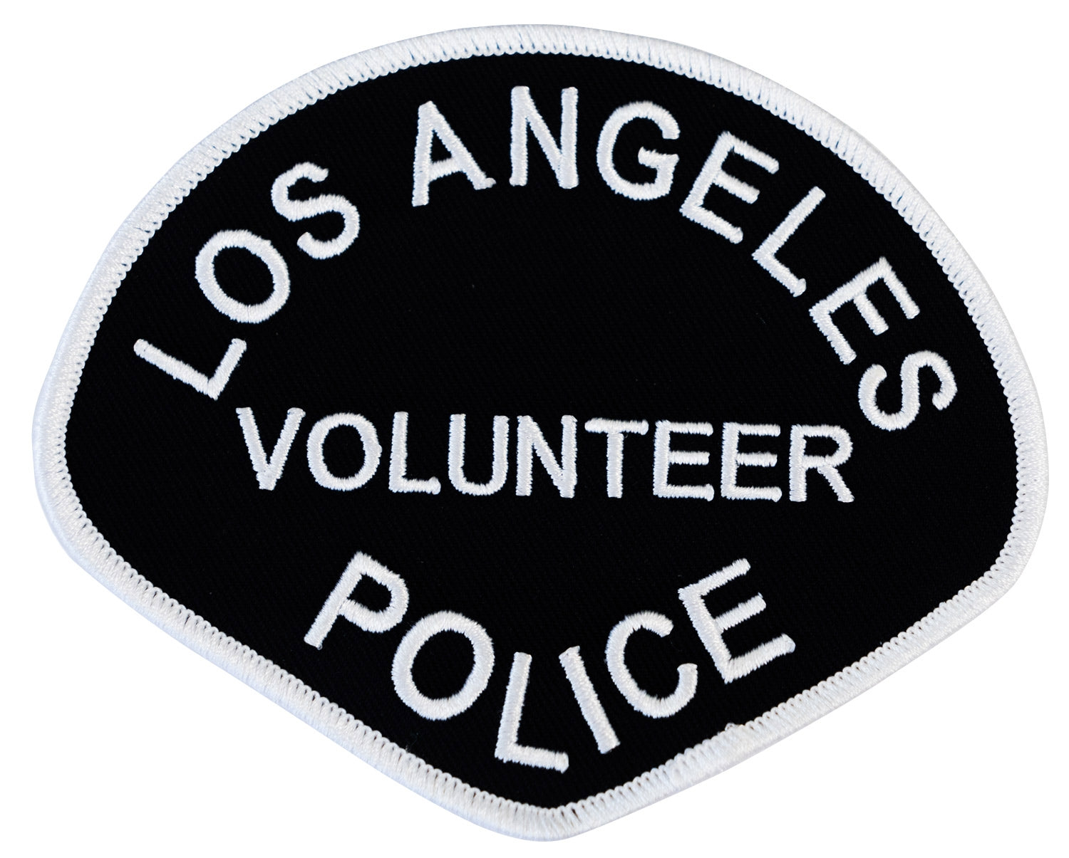Fowler Police Patch Los Angeles Volunteer Police Shoulder Patch - White on Navy (4 1/2