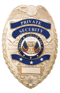 First Class Private Security Officer Eagle Over Flags Shield Badge