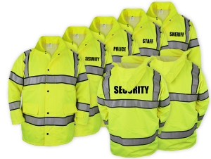 High Visibility Raincoat with Reflective Stripes (Lime Green)