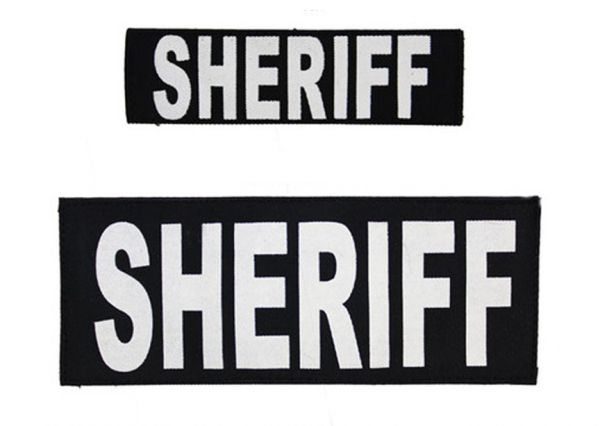 CLAYTON COUNTY SHERIFF EMBROIDERY PATCH 4X10  hook on back/BLACK/silver 