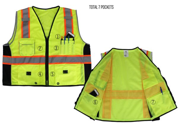 Lime Ergodyne 5598 Aresnal Industry Molle Vest One Size Lime Gloss Reflective Kit 