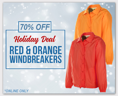 Holiday Gift Guide - 70% Off Red & Orange WIndbreakers